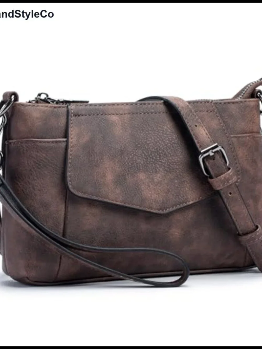 Small Vegan Leather Crossbody Bag for Women with Card Slots, Wristlet Wallet